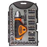 Tactix Ratchet screwdriver with bits and extensions, 46 pcs - Screwdriver