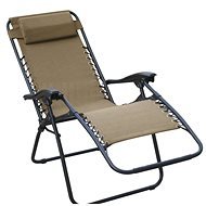 DIMENZA Relaxing Adjustable Lounger, Brown - Garden Chair