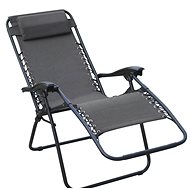 DIMENZA Relaxing Adjustable Lounger, Grey - Garden Lounger