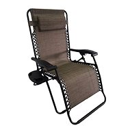 DIMENZA DELUXE Relaxing Adjustable Lounger - Brown - Garden Armchair