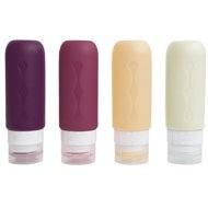 Kufryplus Travel silicone bottles XND15 burgundy 90 ml, set of 4 - Travel Bottles