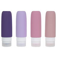 Kufryplus Travel silicone bottles XND40 pink 90 ml, set of 4 - Travel Bottles