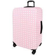 Kufryplus Suitcase cover Z52 Polka dot I pink L - Luggage Cover