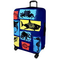 Kufryplus Suitcase cover Z244 Sea animals L - Luggage Cover