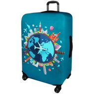 Kufryplus Suitcase cover Z302 Around the world L - Luggage Cover