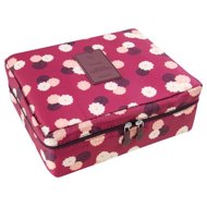 Kufryplus Cosmetic bag Travel 13784 burgundy with flowers - Make-up Bag