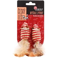 Akinu Czech Forest Mouse with feathers XS 2 pcs red, sisal - Cat Toy Mouse
