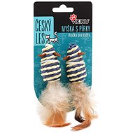 Akinu Czech Forest Mouse with feathers XS 2 pcs blue, sisal - Cat Toy Mouse
