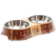 Akinu Czech Forest melamine bowl with stainless steel insert M 2 × 400 ml brown - Dog Bowl