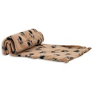 Akinu Fleece blanket with paws 100 × 70 cm beige - Cat & Dog Bed Blanket