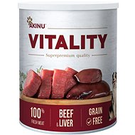 Akinu Vitality Beef with liver minced for dogs 800 g - Canned Dog Food