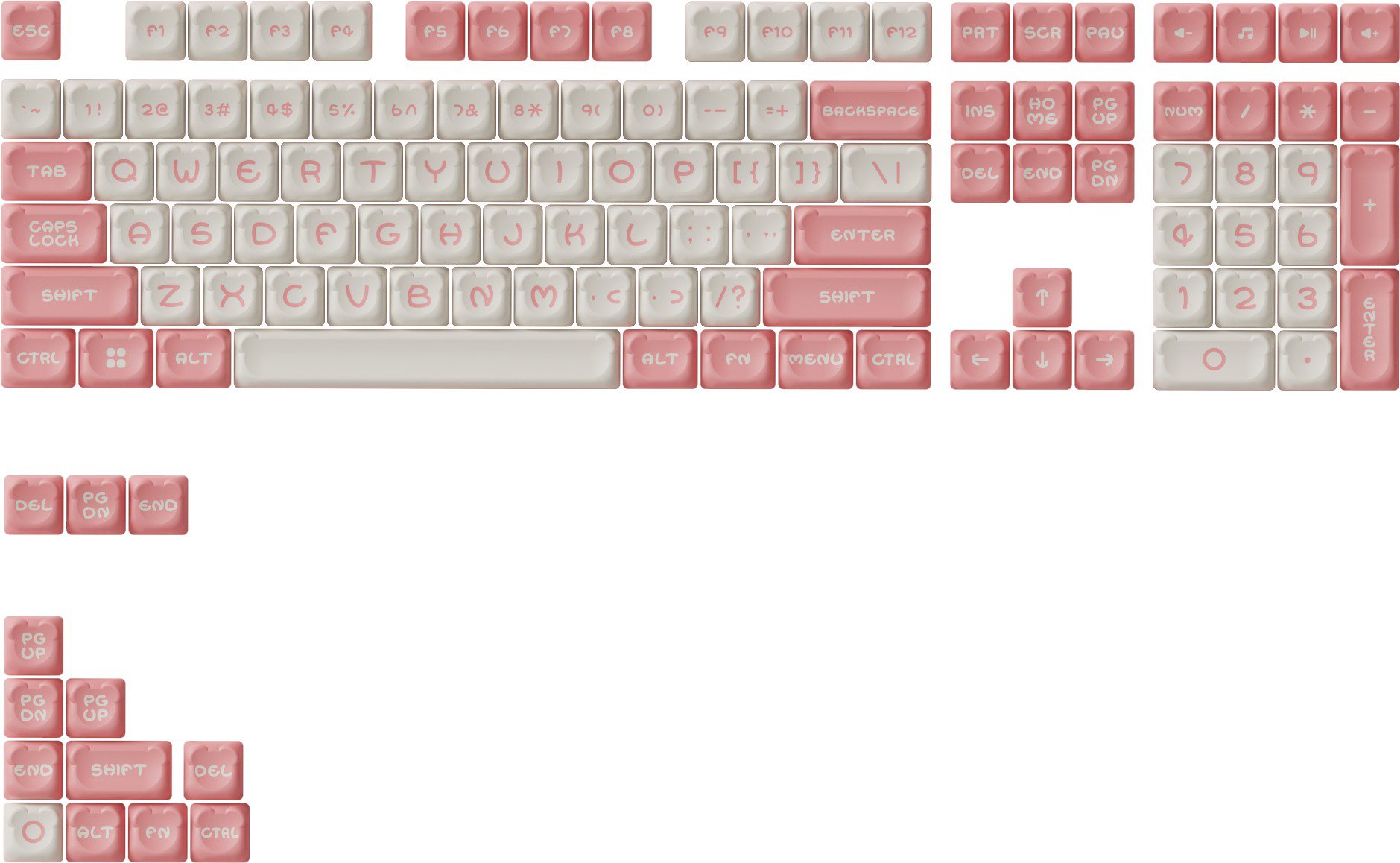 AKKO Sakura Bear Keycap Set (122-key) - Replacement Keys