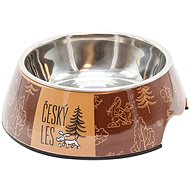 Akinu Czech forest melamine bowl with stainless steel insert M 800 ml brown - Dog Bowl