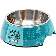 Akinu Czech forest melamine bowl with stainless steel insert L 1200 ml blue - Dog Bowl