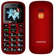 Aligator A321 Senior červeno-čierny + stolná nabíjačka - Mobilný telefón