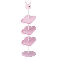 Yamazaki Rabitt 7962, na 4 páry, š.18 cm, kov/plast, růžový - Shoe Rack