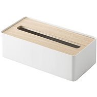Zásobník na papírové ubrousky Yamazaki Rin 7730, kov/dřevo, bílý - Tissue Box
