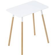 Yamazaki Odkládací stolek Plain 3507, kov/dřevo, bílý - Odkládací stolek