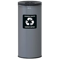 Alda Sorted waste bin Eko 45 L, black lid - mix, painted steel, grey - Rubbish Bin