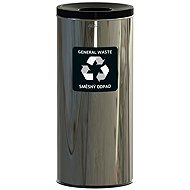 Alda Sorted waste bin Eko 45 L, black lid - mix, glossy stainless steel - Rubbish Bin