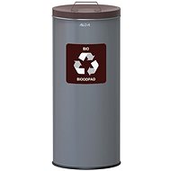 Alda Sorted waste bin Eko 45 l, brown lid - bio, painted steel, grey - Rubbish Bin