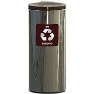 Alda Waste bin Eko 45 l, brown lid - bio, glossy stainless steel - Rubbish Bin