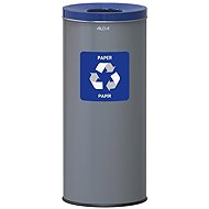Alda Sorted waste bin Eko 45 l, blue lid - paper, painted steel, grey - Rubbish Bin