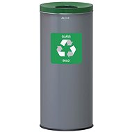 Alda Sorted waste bin Eko 45 l, green lid - glass, painted steel, grey - Rubbish Bin