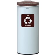 Alda Sorted waste bin Eko Nord 45 l, brown lid - bio, painted steel, white - Rubbish Bin