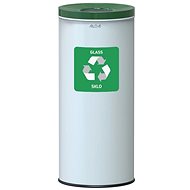Alda Sorted waste bin Eko Nord 45 l, green lid - glass, painted steel, white - Rubbish Bin