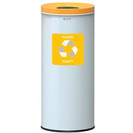 Alda Sorted waste bin Eko Nord 45 l, yellow lid - plastic, painted steel, white - Rubbish Bin