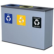 Alda Sorted Waste Set Eko Station 3 × 60 l, painted steel, grey - Rubbish Bin