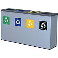 Alda Sorted Waste Set Eko Station 4 × 60 l, painted steel, grey - Rubbish Bin