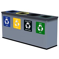 Alda Sorted Waste Set Eko Station Mini 4 × 12 l, painted steel, grey - Rubbish Bin