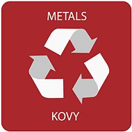 Alda Sticker for waste bin for separated waste - KOV, red, 17,5 × 17,5 cm - Self-Adhesive Labels