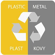 Alda Sticker for waste bin for sorted waste - PLAST - metal, yellow, 17,5 × 17,5 cm - Self-Adhesive Labels