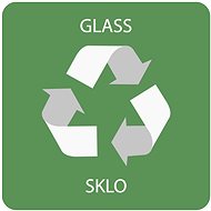 Alda Sticker for waste bin for sorted waste - GLASS, green, 17,5 × 17,5 cm - Self-Adhesive Labels