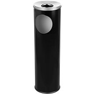 ALDA Waste bin with ashtray Cigarette Pillar 15 L, painted steel, black - Rubbish Bin