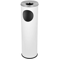 ALDA Waste bin with ashtray Cigarette Pillar 15 L, painted steel, white - Rubbish Bin