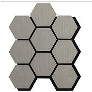 ALFI style Acoustic panel with wood veneer, hexagon, decor oak, grey - Acoustic Panel