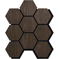 ALFI style Acoustic panel with wood veneer, hexagon, decor oak, dark - Acoustic Panel
