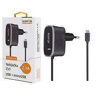 ALIGATOR MicroUSB with USB output 5V/2.1A, Black - AC Adapter