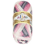 Alize DIVA Batik Yarn 100 g – 3245 pink, grey - Yarn