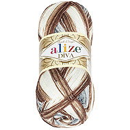 Alize DIVA batik 100g yarn - 5742 beige, brown, grey - Yarn