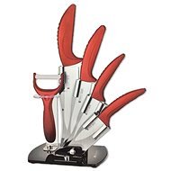 5-dielna súprava keramických nožov Imperial Collection so stojanom – červená - Sada nožov