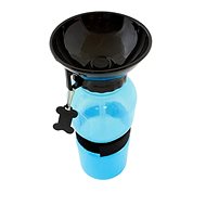 Bottle with bowl 500 ml blue - Travel Bottle for Cats and Dogs