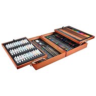 A large set in a wooden case for little painters - Art Supplies