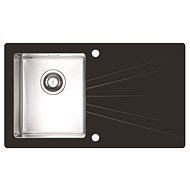 ALVEUS Karat 10 black left - Glass Sink