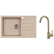 ALVEUS Rock 130 G - 55, Biege + ALVEUS AM 120, Beige 55 - Kitchen Sink and Tap Set