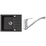 ALVEUS Rock 30 G - 91, Black + ALVEUS Riviera X, Chrome - Kitchen Sink and Tap Set